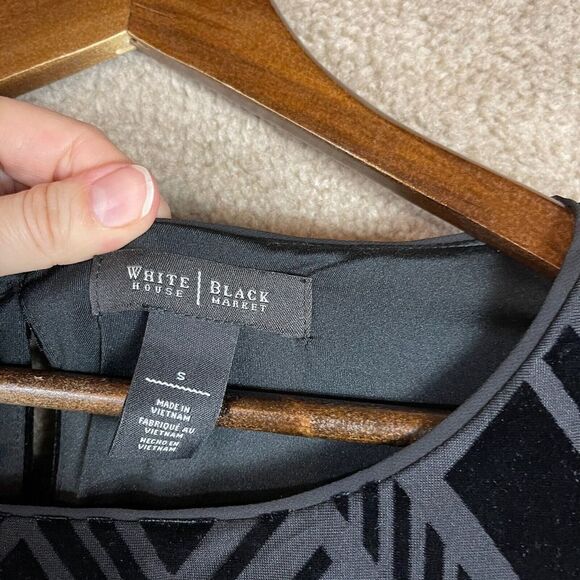 White House Black Market Dress Womens Small Pullover Velvet Stretch Chevron Knit - Picture 7 of 10